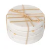 Best Godinger Marble Circle Brass Inlay Coaster Set