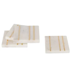 Outlet Godinger Marble Square Inlay Coaster Set