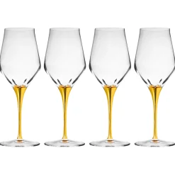 Hot Godinger Marcella Gold Stem Red Wine, Set of 4