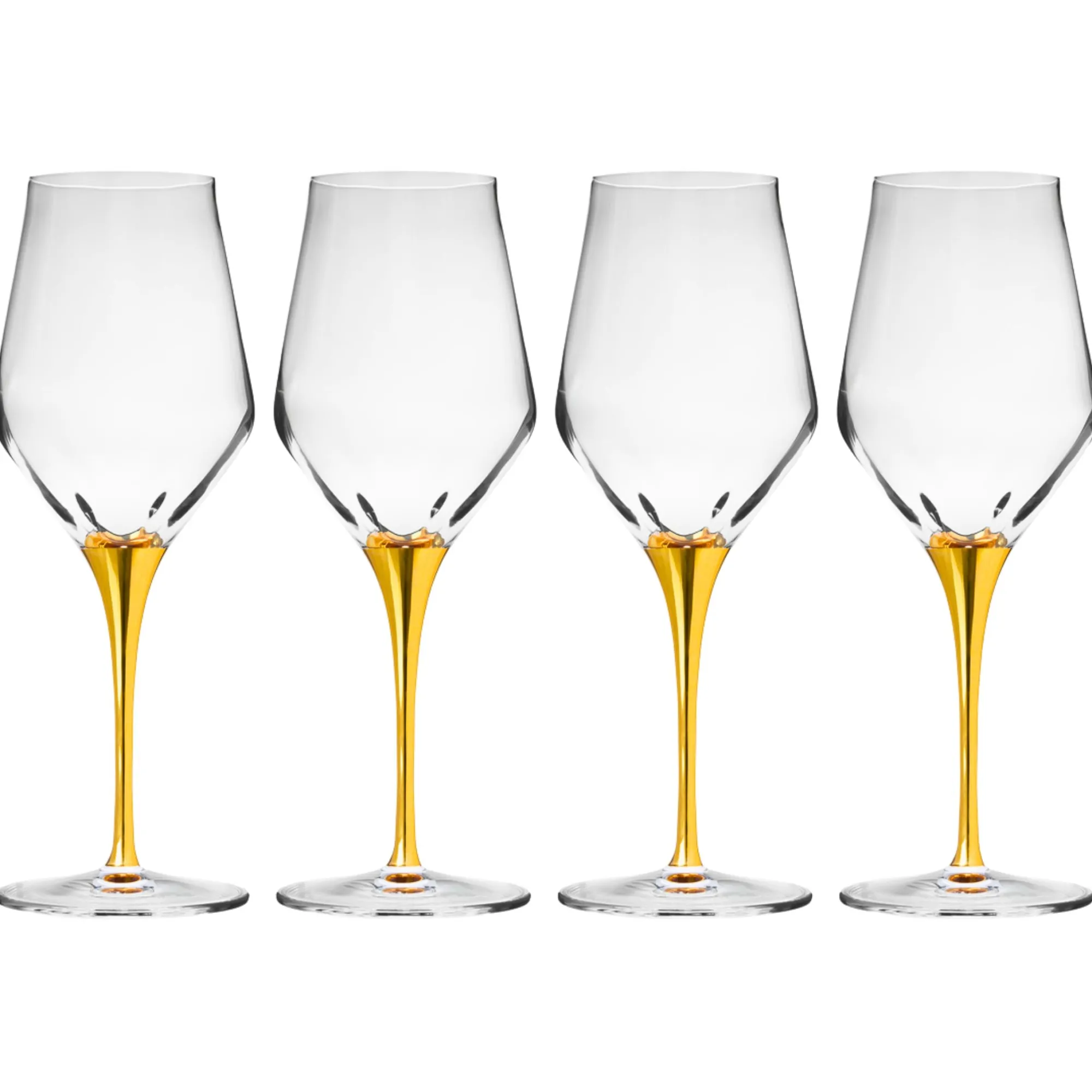Hot Godinger Marcella Gold Stem Red Wine, Set of 4