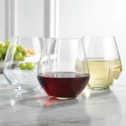 New Godinger Meridian Stemless Wine Glass, Set of 4