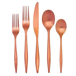 Sale Godinger Milano Matte Copper 18/10 Stainless Steel 20 Piece Flatware Set, Service For 4
