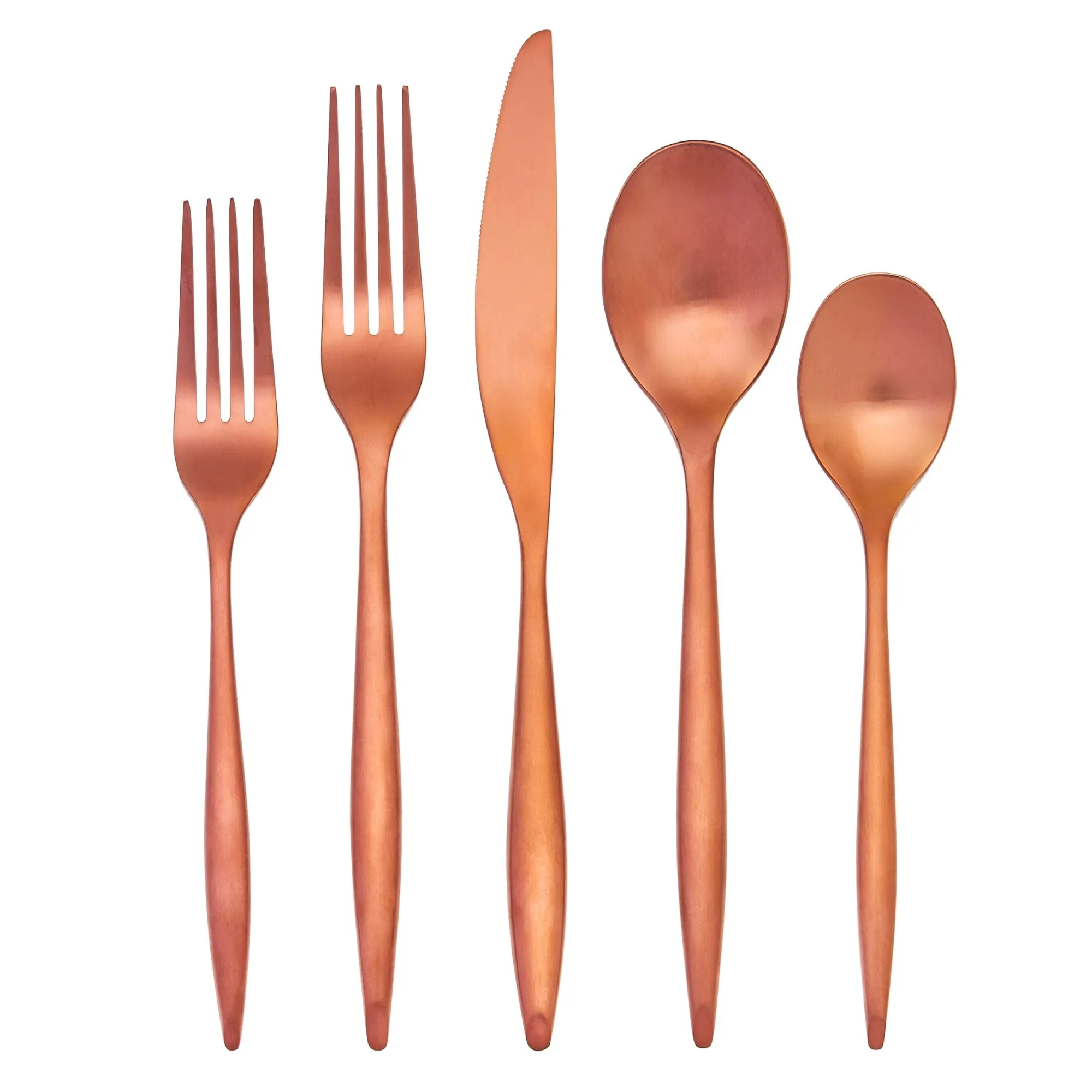 Sale Godinger Milano Matte Copper 18/10 Stainless Steel 20 Piece Flatware Set, Service For 4