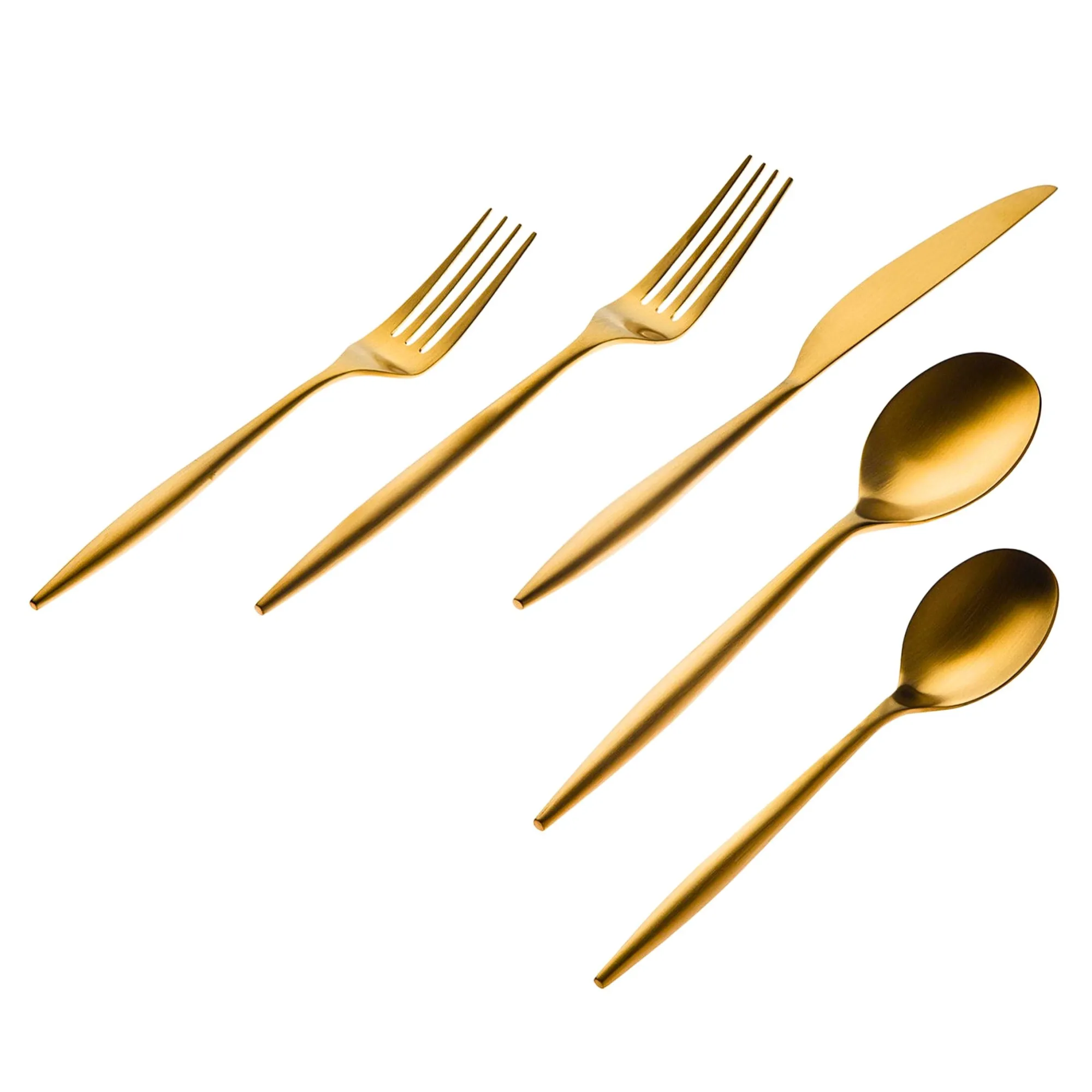 Clearance Godinger Milano Matte Gold 18/10 Stainless Steel 20 Piece Flatware Set, Service For 4