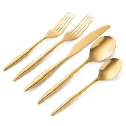 Hot Godinger Milano Mirrored Gold 18/10 Stainless Steel 20 Piece Flatware Set, Service For 4