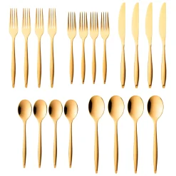 Hot Godinger Milano Mirrored Gold 18/10 Stainless Steel 20 Piece Flatware Set, Service For 4