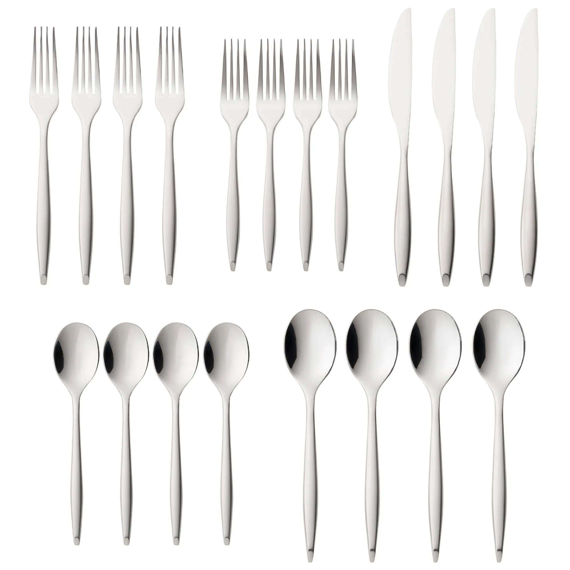 Hot Godinger Milano Satin 18/10 Stainless Steel 20 Piece Flatware Set, Service For 4