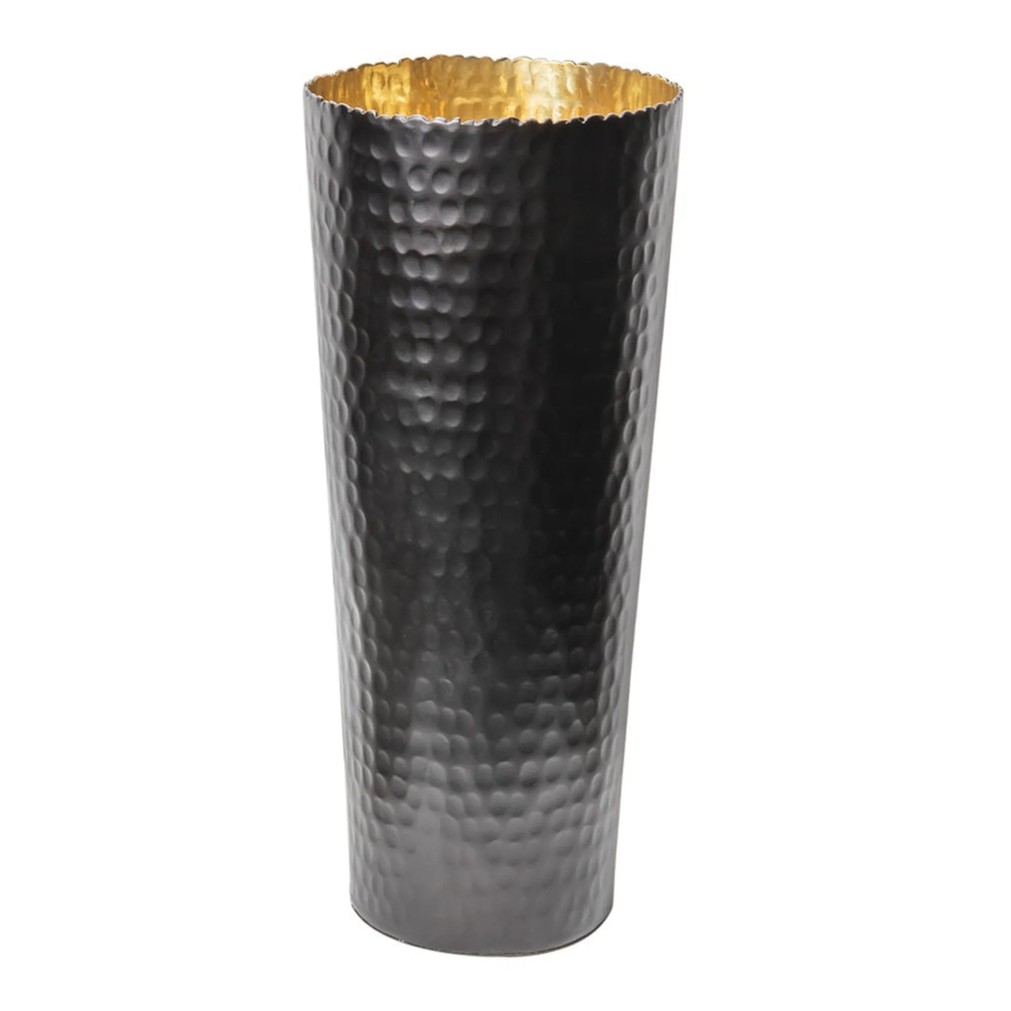 Clearance Godinger Munro Black and Gold Hammered Vase
