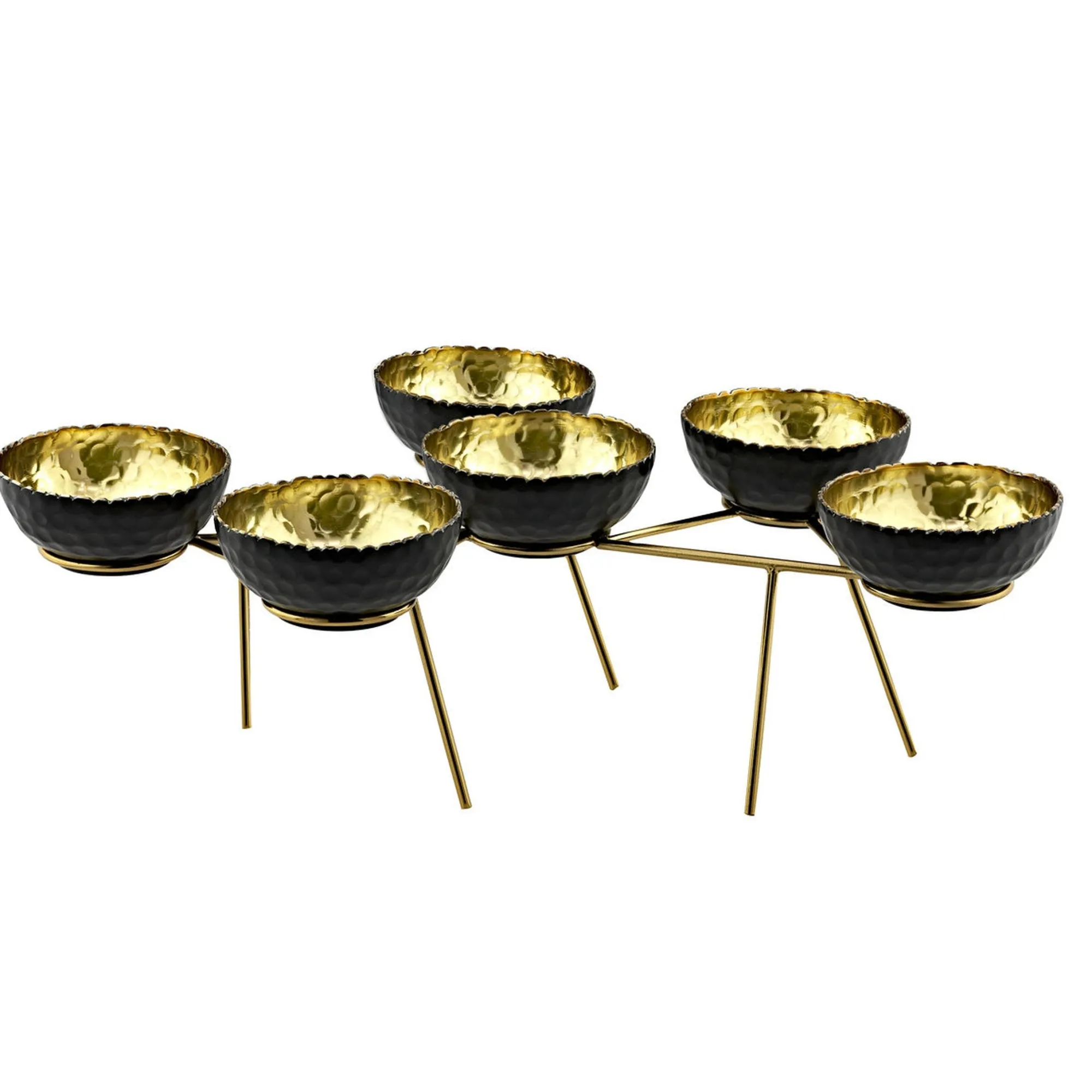 Clearance Godinger Munro Black & Gold Hammered Appetizer Server