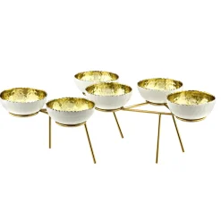Online Godinger Munro White & Gold Hammered Appetizer Server