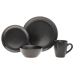 Best Godinger Noire Stoneware 16 Piece Dinnerware Set, Service For 4