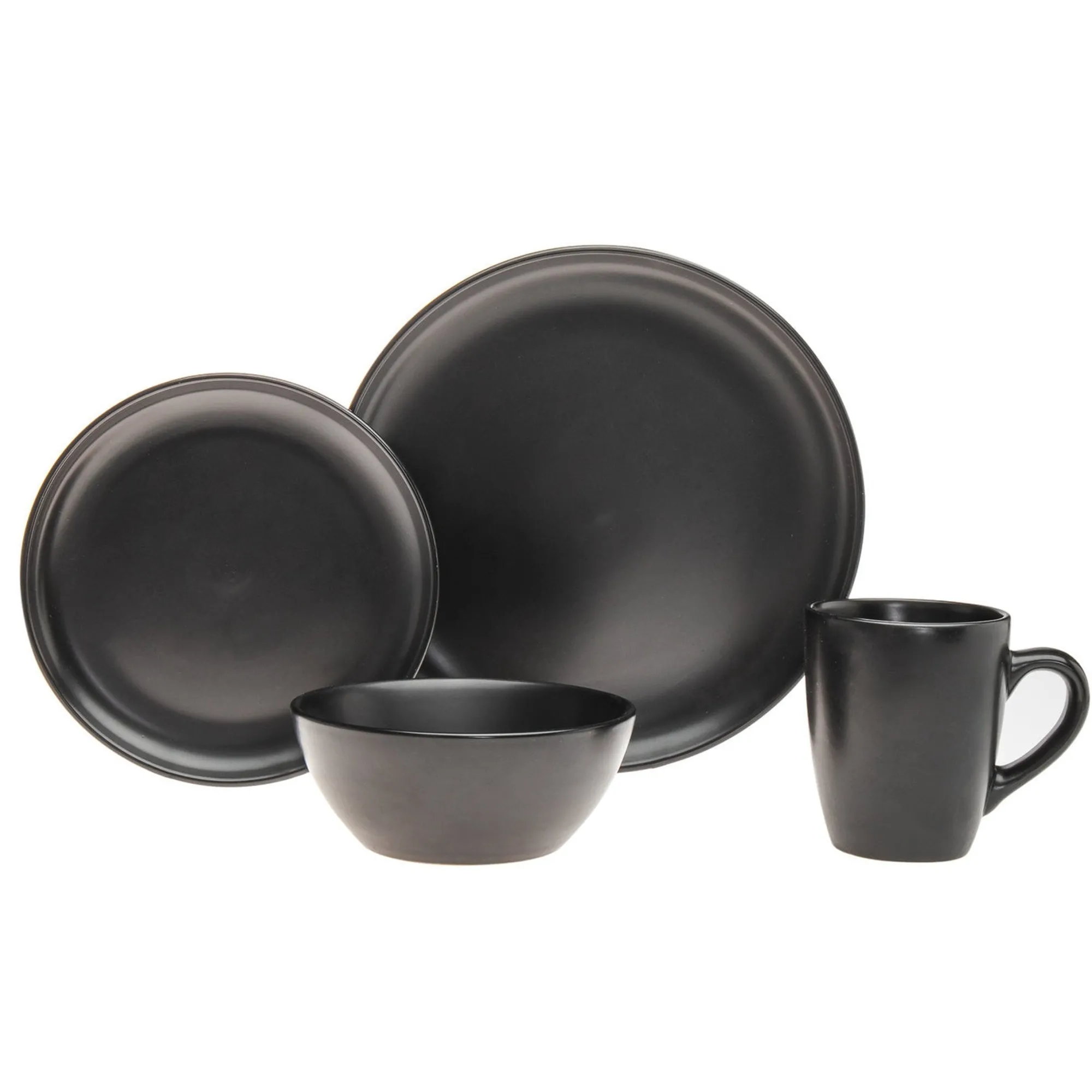 Best Godinger Noire Stoneware 16 Piece Dinnerware Set, Service For 4
