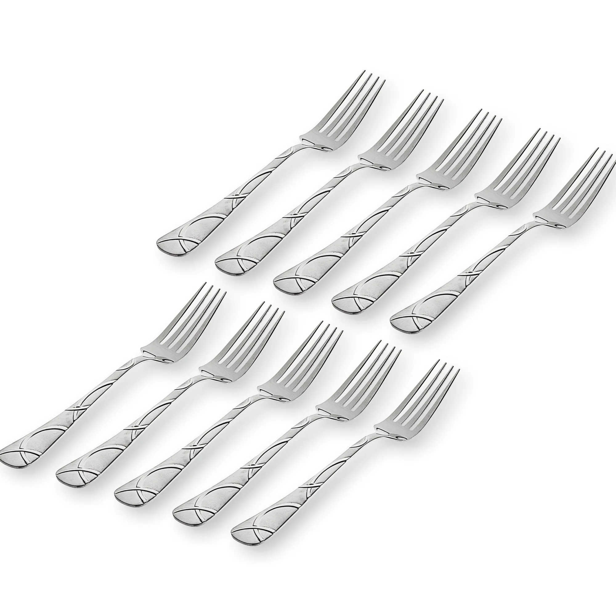Hot Godinger Olympia Sandblasted 18/0 Stainless Steel Dinner Fork, Set of 10