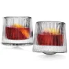 New Godinger Orbit Spinning Double Old Fashion Glass, Set of 2