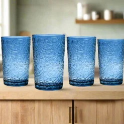 Online Godinger Paisley Blue Highball, Set of 4