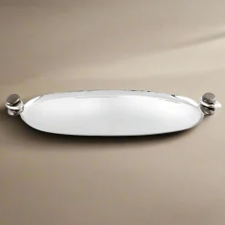 Sale Godinger Pebble Gunmetal Oval Serving Tray