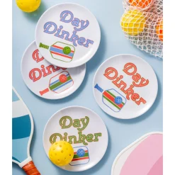Outlet Godinger Pickle Ball Melamine Appetizer Plate, Set of 4