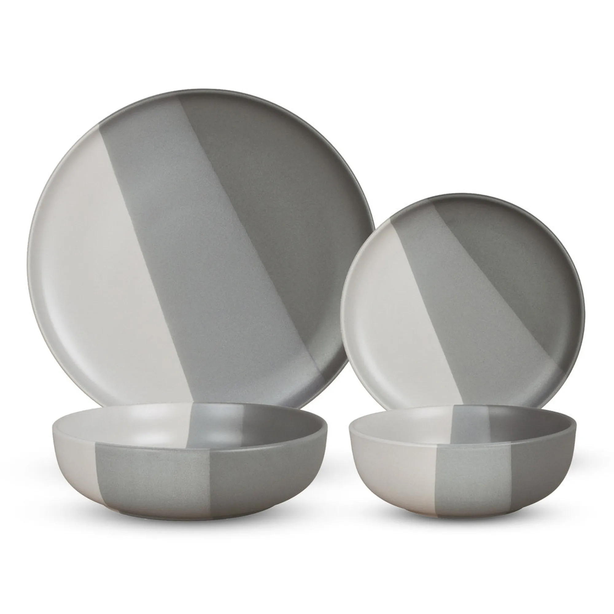 Best Godinger Piermont Grey 16 Piece Dinnerware Set, Service For 4