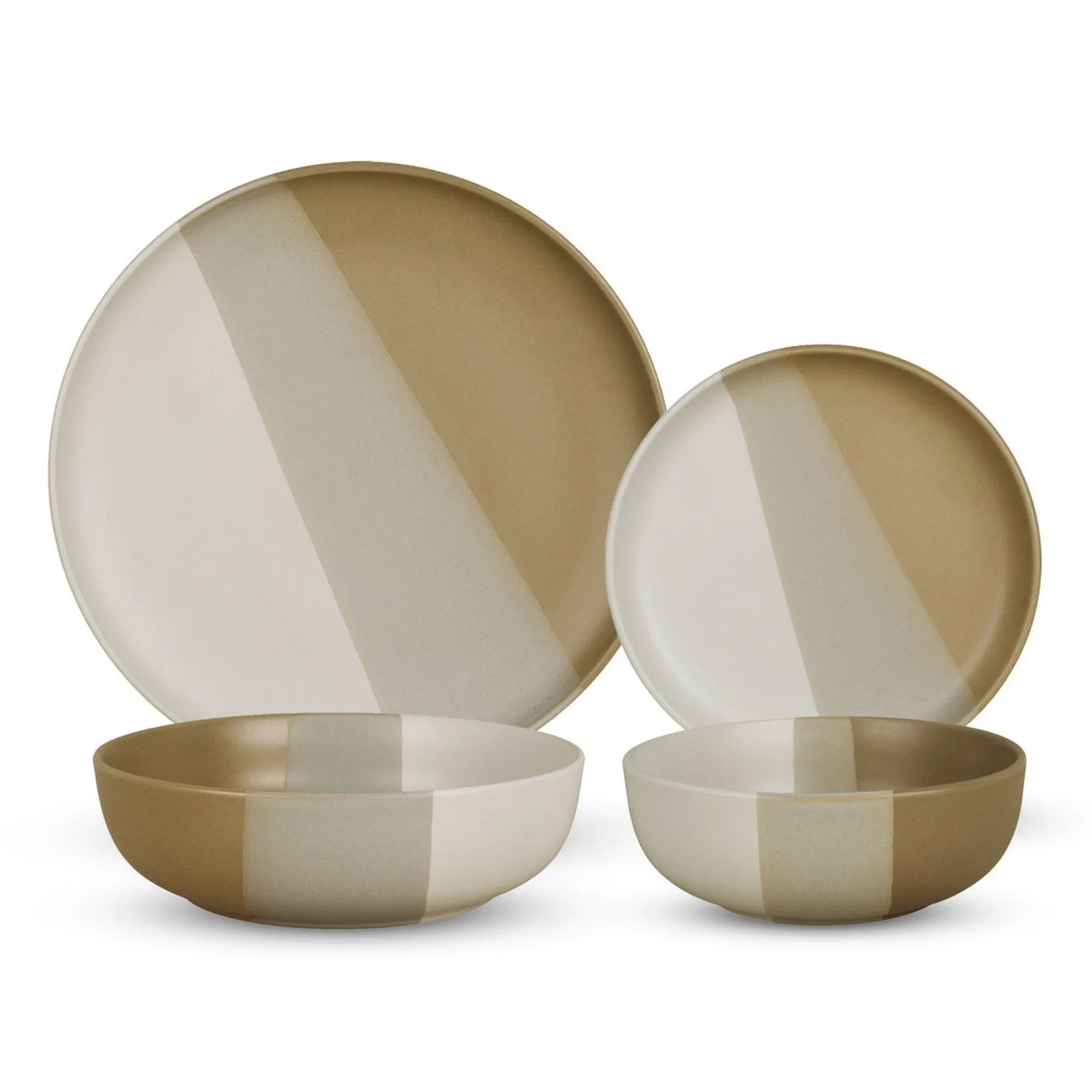 Sale Godinger Piermont Natural 16 Piece Dinnerware Set, Service For 4