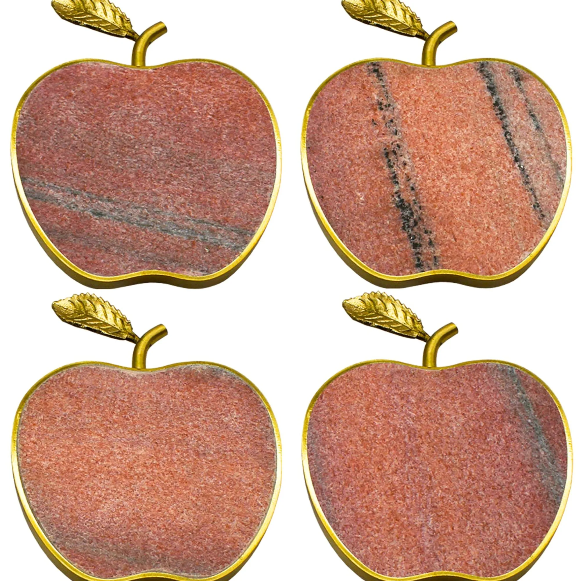 Hot Godinger Pink Marble Apple Coaster Set
