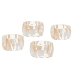 Outlet Godinger Pink Terrazo Glass Napkin Ring Set