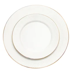 Online Godinger Pique Gold Rim Porcelain 18 Piece Dinnerware Set, Service For 6