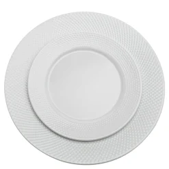 Sale Godinger Pique Plain Porcelain 16 Piece Dinnerware Set, Service for 4