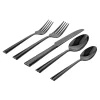 Godinger Plait Mirrored Black 18/0 Stainless Steel 20 Piece Flatware Set, Service For 4