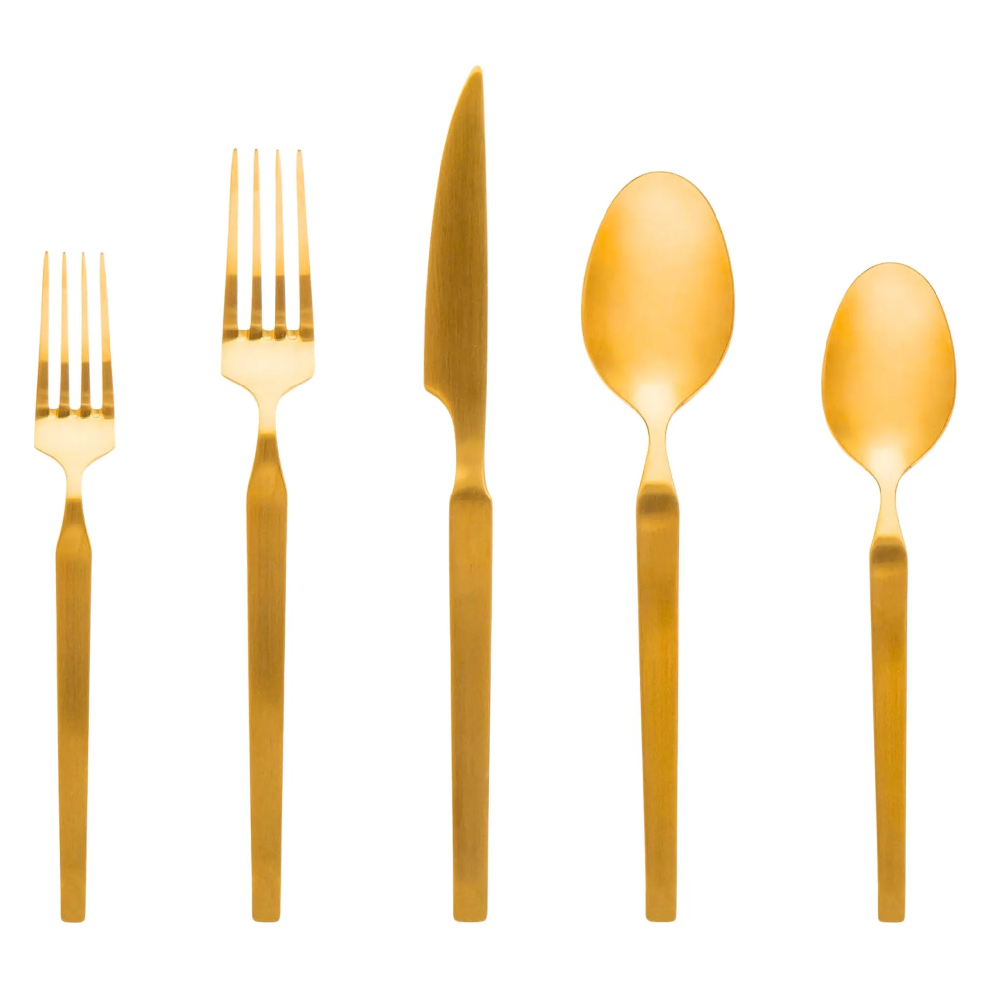 Discount Godinger Podium Matte Gold 18/10 Stainless Steel 20 Piece Flatware Set, Service For 4