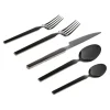 Best Godinger Podium Mirrored Black 18/10 Stainless Steel 20 Piece Flatware Set, Service For 4