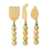 New Godinger Rathlin Butter Yellow 3 Piece Cheese Tool Set
