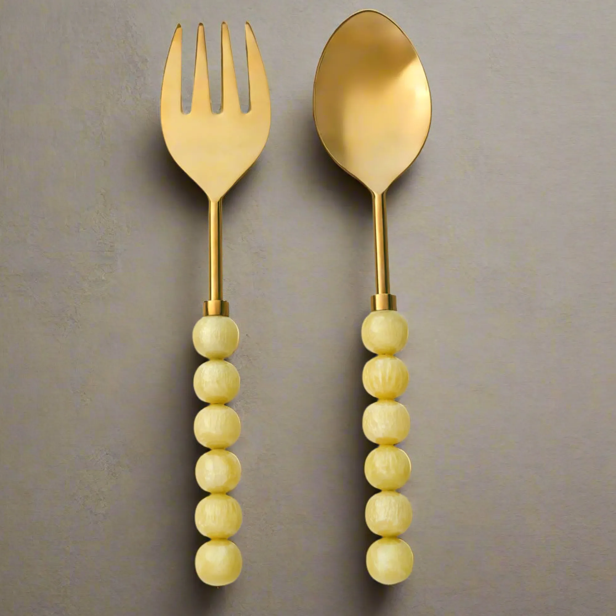 Hot Godinger Rathlin Butter Yellow Salad Server Set
