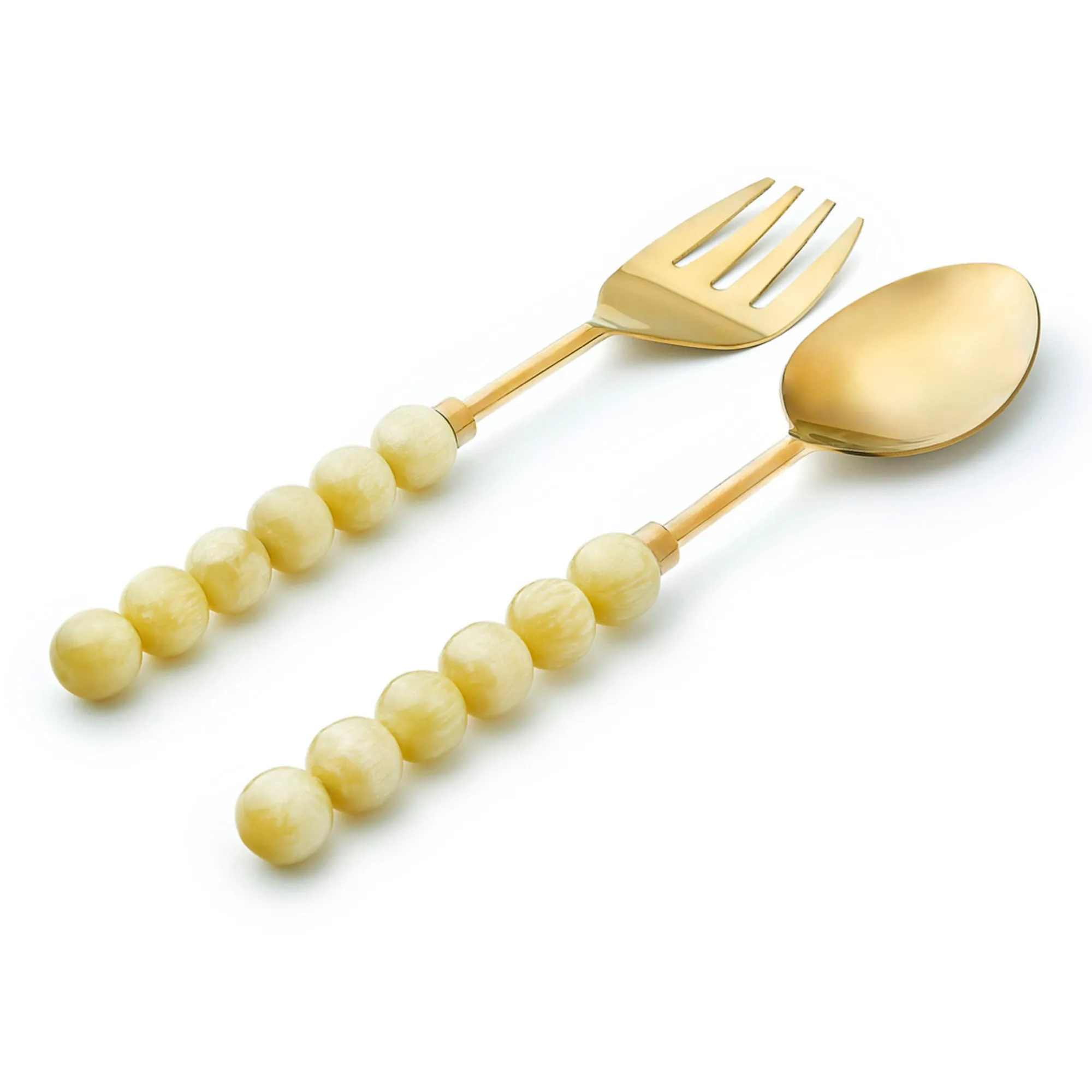 Hot Godinger Rathlin Butter Yellow Salad Server Set