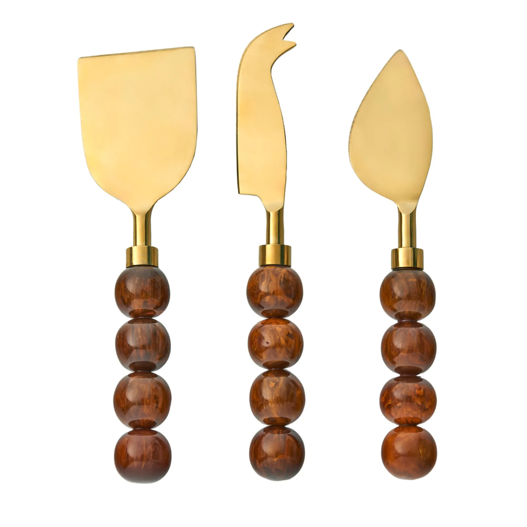New Godinger Rathlin Caramel 3 Piece Cheese Tool Set