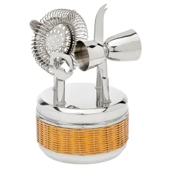 Outlet Godinger Rattan Stainless Steel 5 Piece Bar Tools