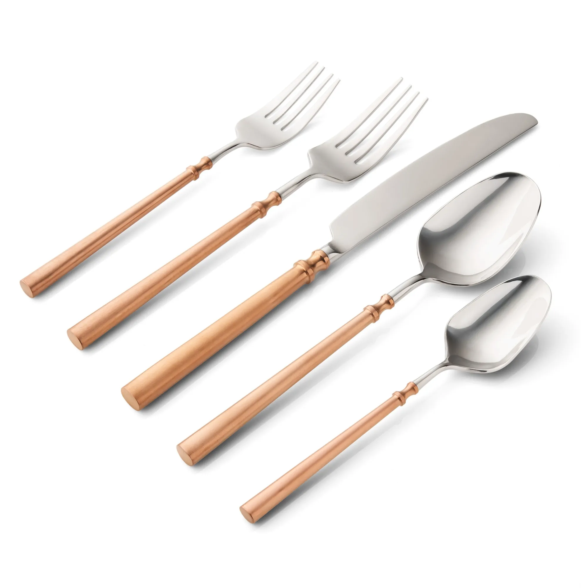 Sale Godinger Regal Copper Handle 18/10 Stainless Steel 20 Piece Flatware Set, Service For 4