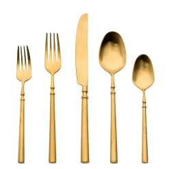 Sale Godinger Regal Gold 18/10 Stainless Steel 20 Piece Flatware Set, Service For 4