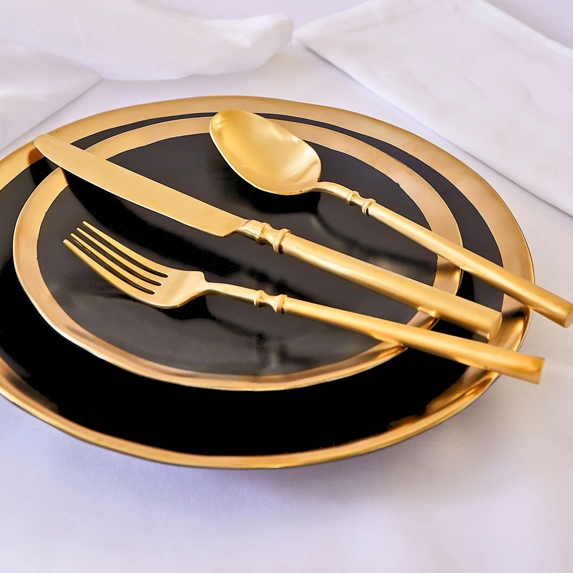 Sale Godinger Regal Gold 18/10 Stainless Steel 20 Piece Flatware Set, Service For 4
