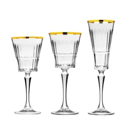 Discount Godinger Regent Crystal Gold Rim White Wine. Set of 4