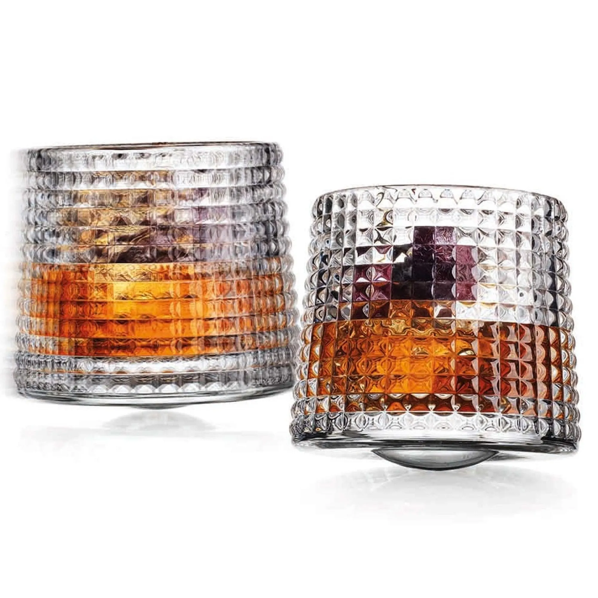 Sale Godinger Revolve Spinning Double Old Fashion Glass, Set of 2