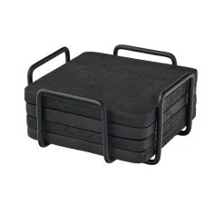 Outlet Godinger Ridgewood Black Coaster Set with Stand