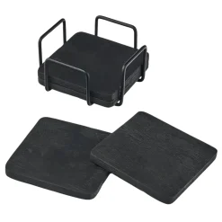 Outlet Godinger Ridgewood Black Coaster Set with Stand