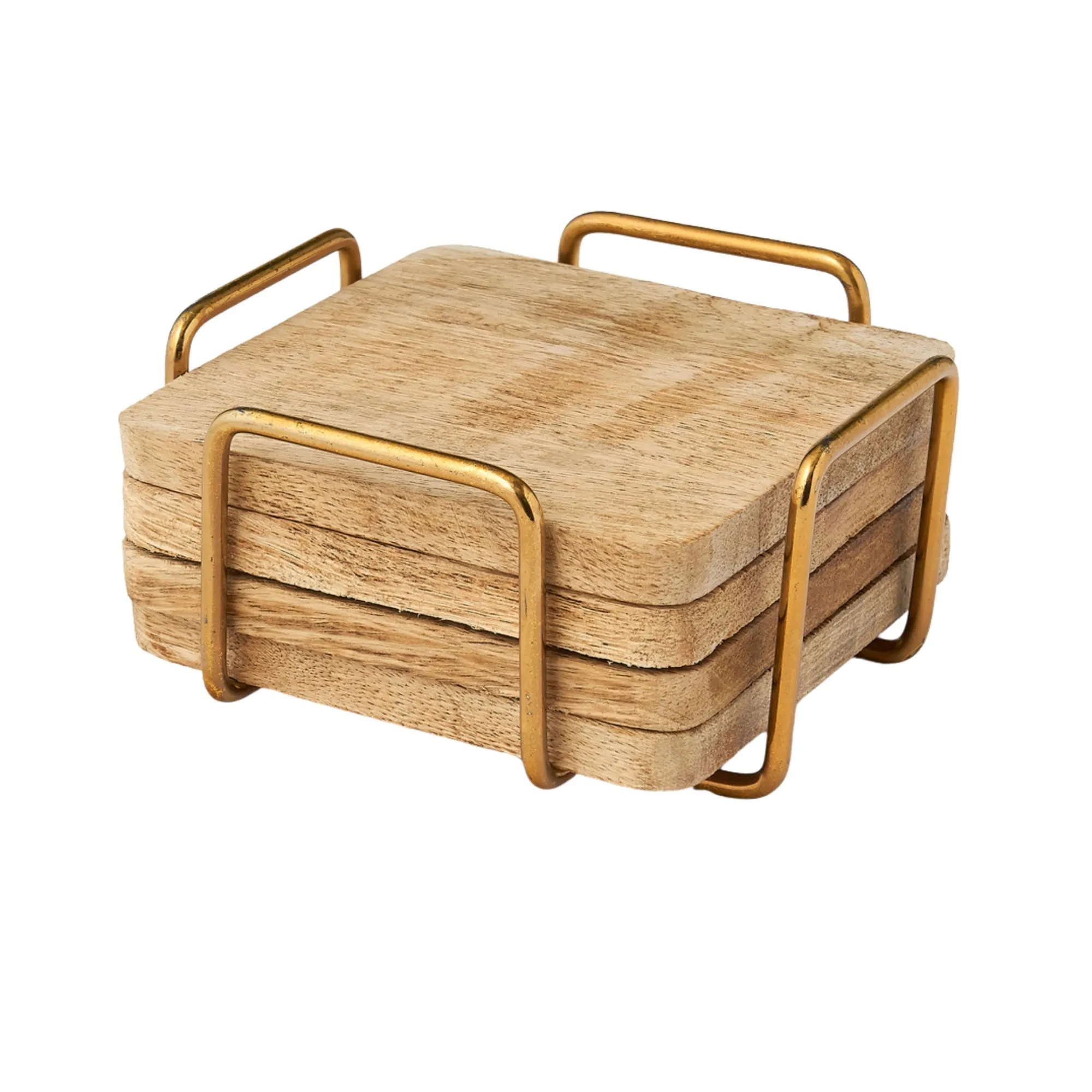 Clearance Godinger Ridgewood Gold Coaster Set with Stand