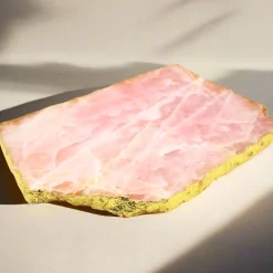 Hot Godinger Rose Quartz Gold Edge Serving Board
