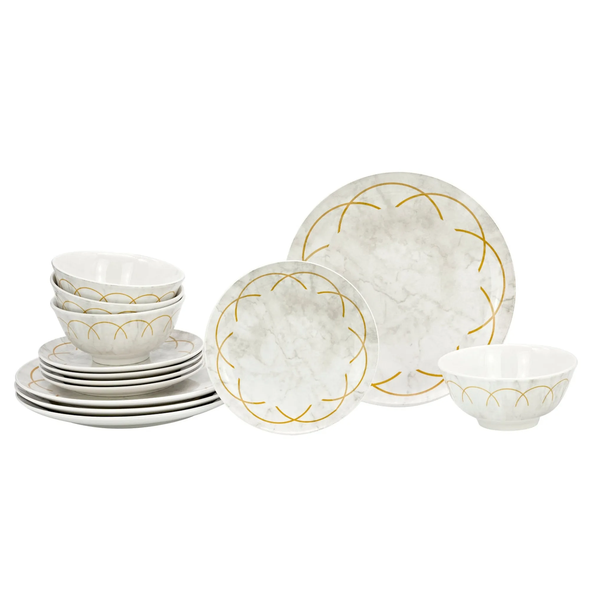 Online Godinger Rotolo Porcelain 12 Piece Dinnerware Set, Service for 4