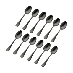 Clearance Godinger Salem Matte Black 18/0 Stainless Steel Tablespoon, Set of 12