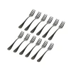 New Godinger Salem Matte Black 18/0 Stainless Steel Salad Fork, Set of 12