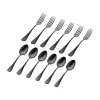 Best Godinger Salem Matte Black 18/10 Stainless Steel 12 Piece Flatware Set, Service For 6