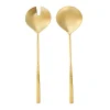 Godinger Sculpted Mirrored Gold Salad Server Set