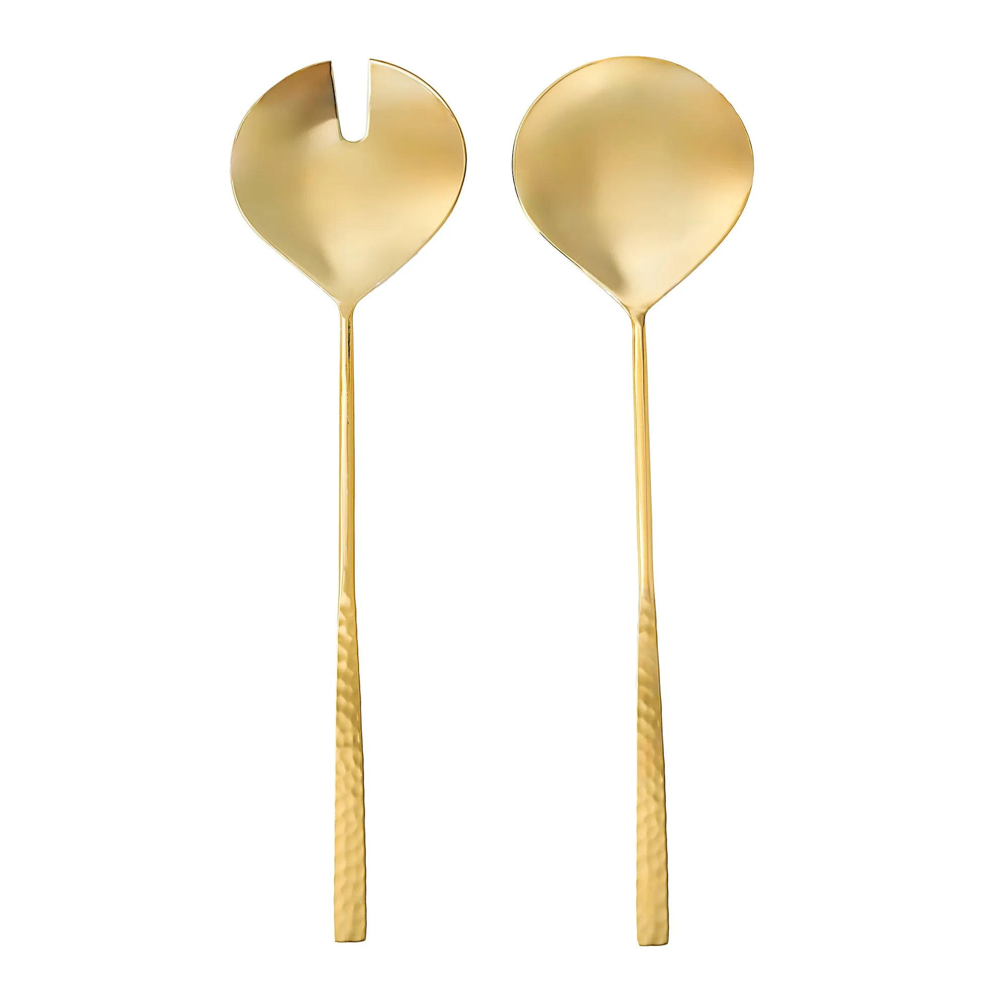 Godinger Sculpted Mirrored Gold Salad Server Set